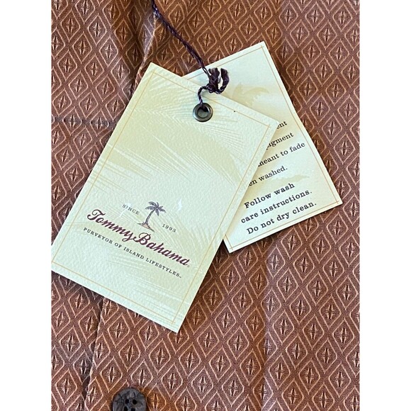 NWT Tommy Bahama Men's XXL Shirt 100% Silk Hawaiian Rust Brown Button Up Beach - Picture 4 of 8